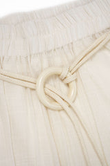 Belted Ruched High Waist Wide Leg Pants