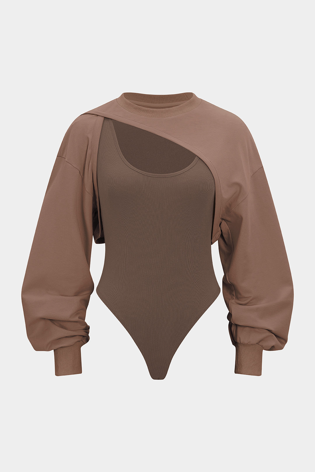 Contrast Two-Piece Long Sleeve Bodysuit