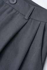 Asymmetrical Notched Lapel Button Blazer And Wide Leg Pants Set