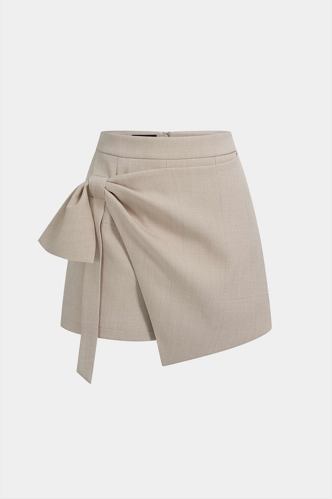 Asymmetrical Ruched High-Waist Shorts