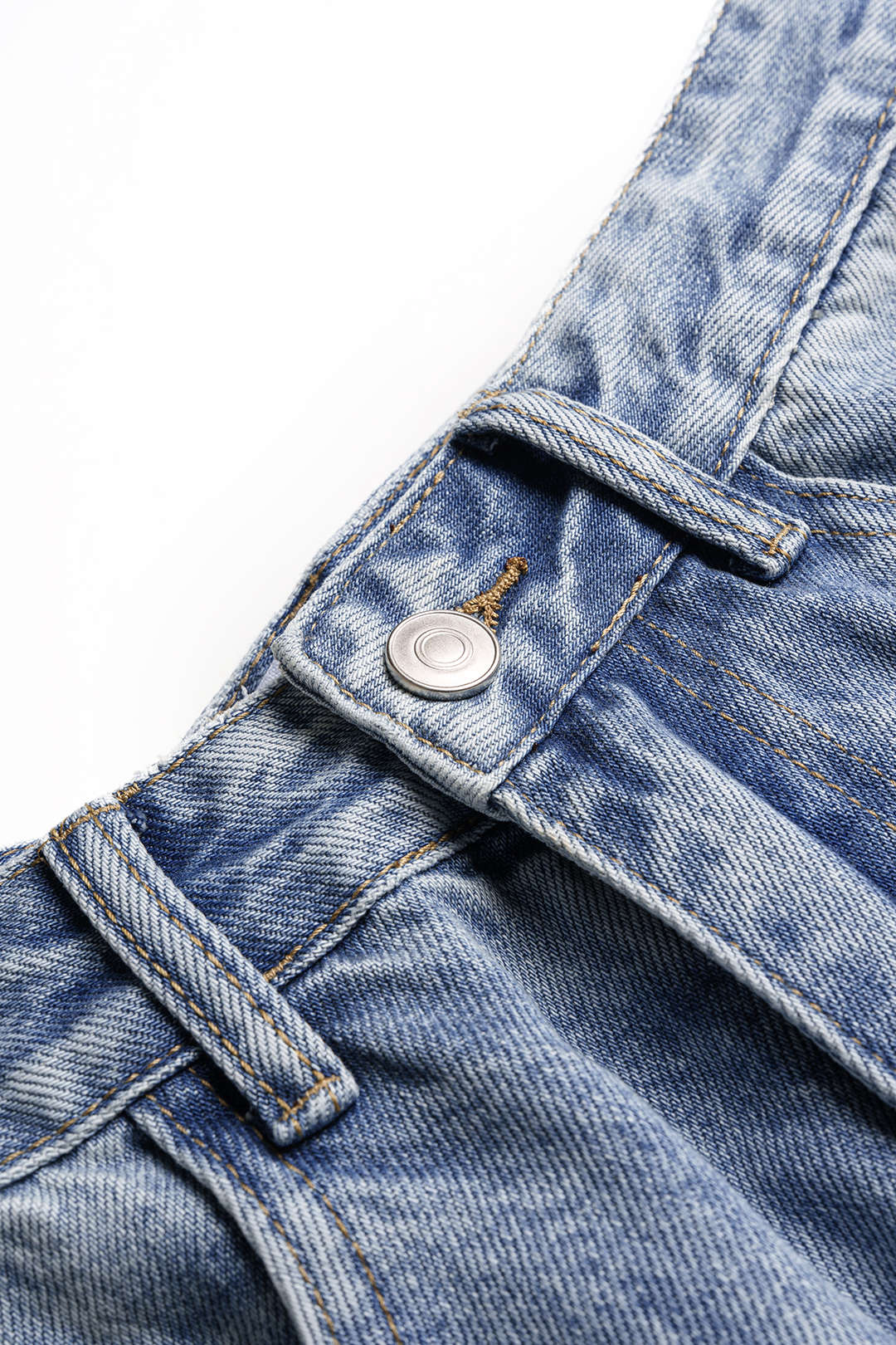 Denim Button Zipper Jeans