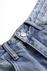 Denim Button Zipper Jeans