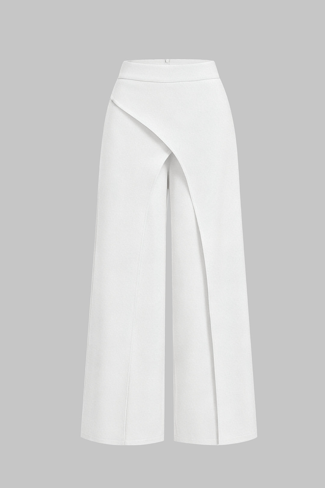Asymmetrical High-Waist Wide-Leg Pants