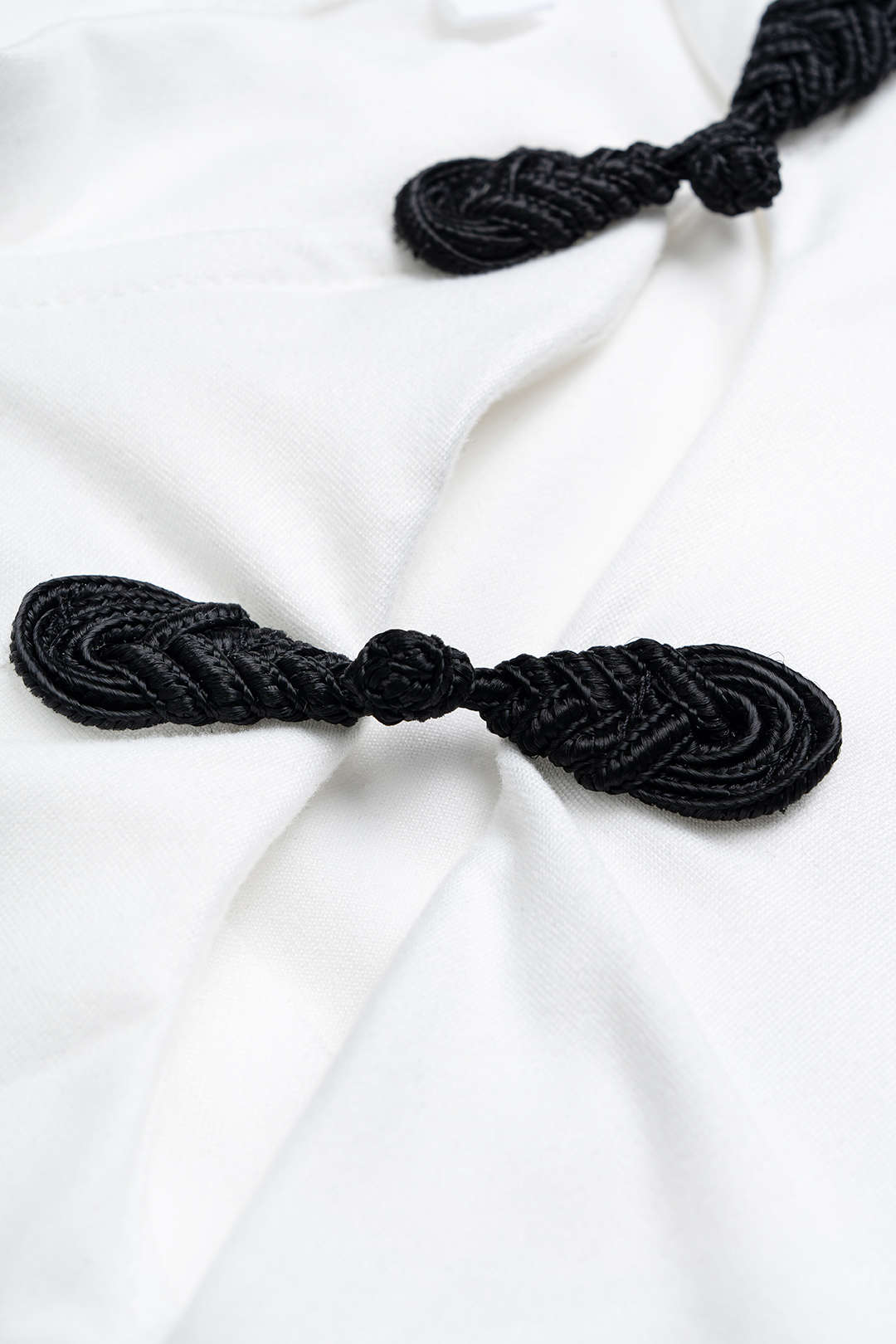 Contrast Frog Button Cut Out Short Sleeve T-Shirt