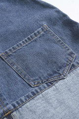 Denim Backless Washed Zipper Halter Mini Dress