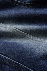 Denim Crossed Tie-Back Asymmetrical Outerwear