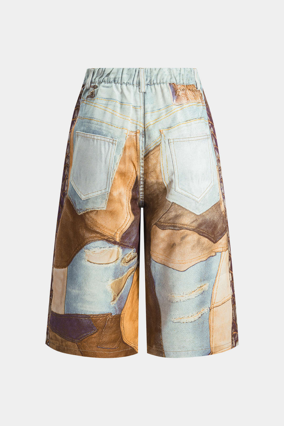 Chain Print  Wide Leg Shorts