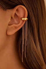 Chain Tassel Geometric Earrings