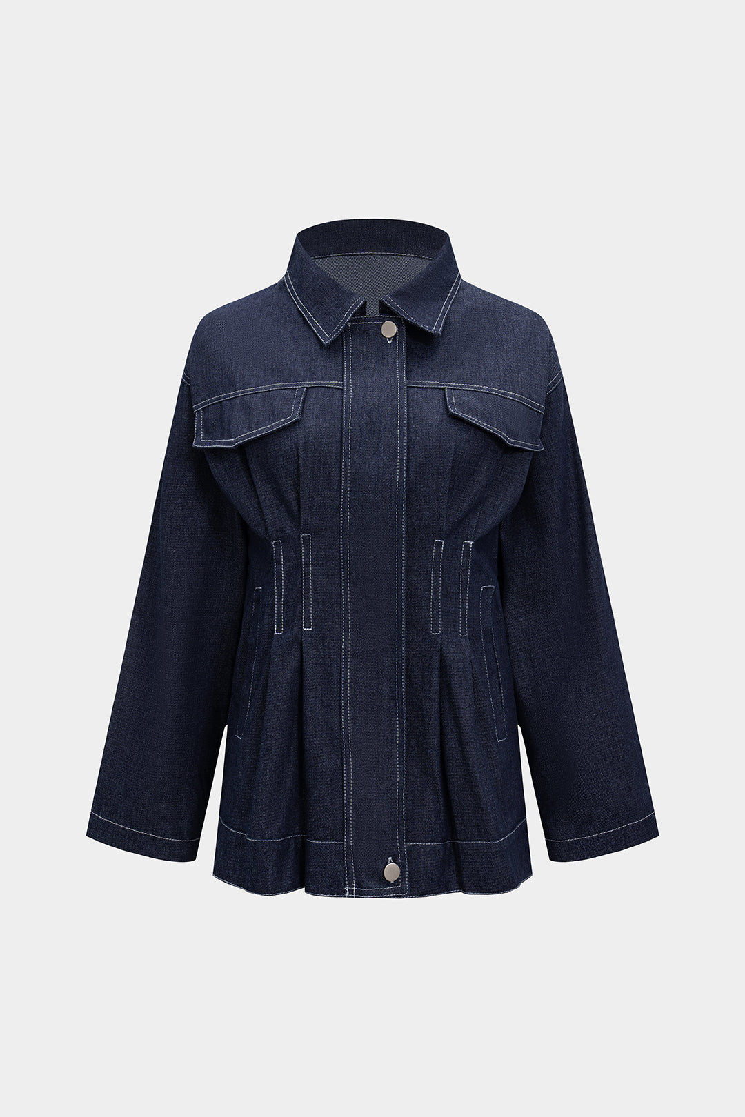 Denim Pleated Outerwear