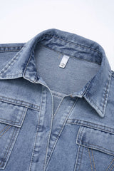 Denim Tie-Up Long Sleeve Shirt