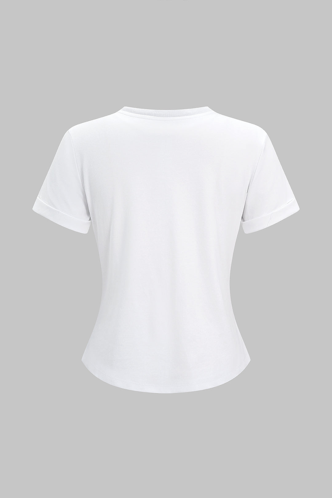 Artistic Print Tie-Up Short Sleeve T-shirt