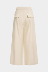 Button Wide-Leg Pants