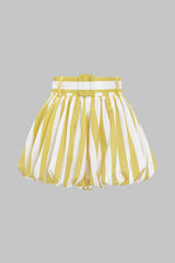 Contrast Stripe Print Ruched Shorts