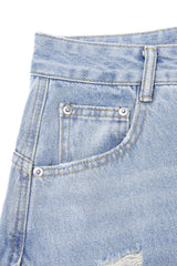 Denim Ripped Wide Leg Jeans