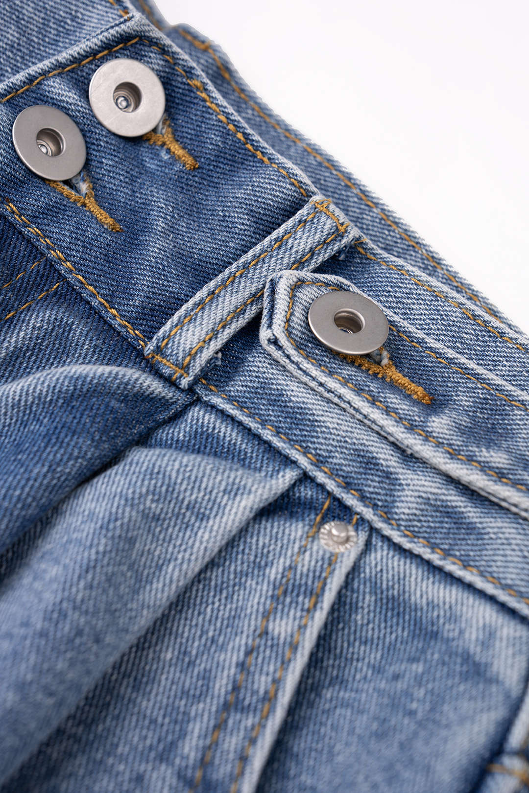Denim High Waist Frayed Wide Leg Shorts