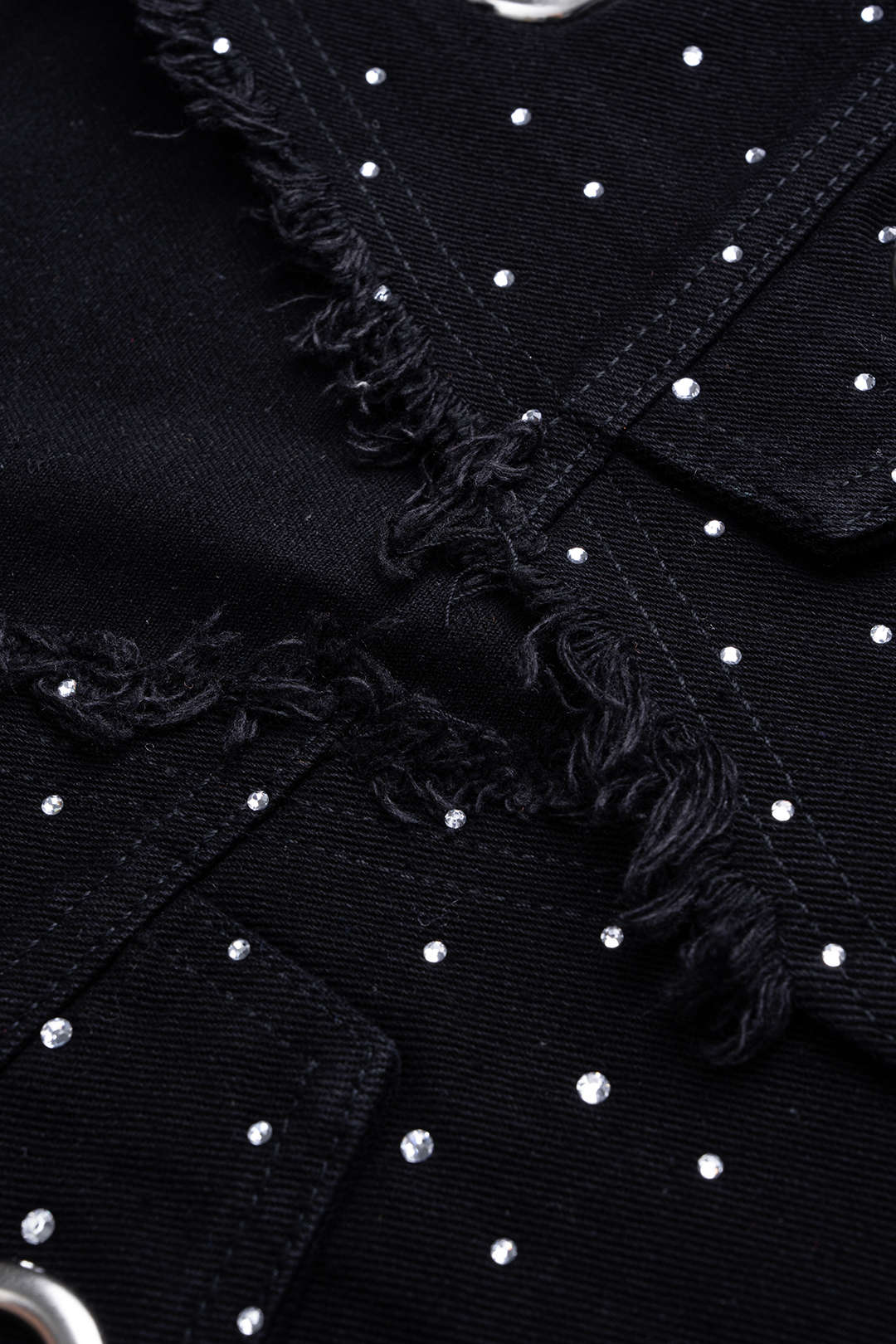 Denim Metallic Eyelet Vest