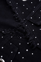 Denim Metallic Eyelet Vest