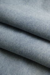 Denim Frayed Wide Leg Jeans