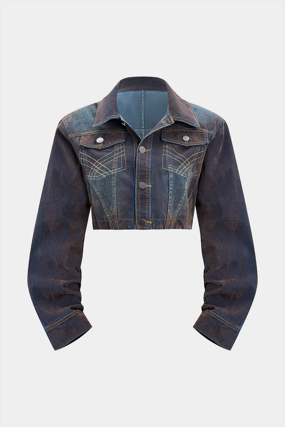 Denim Button Shoulder Pads Outerwear