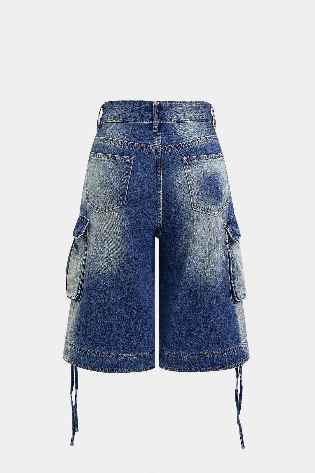 Denim Pocket Tie-Up Shorts