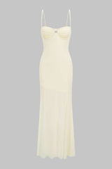 Cut Out Backless High Slit Slip Sleeveless Maxi Dress