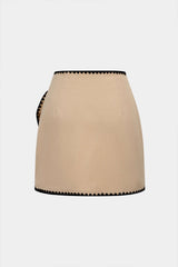 Contrast Binding Asymmetrical Knotted Skirt