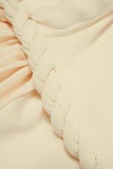 Asymmetrical Twist Knot Ruched Sleeveless Bodysuit