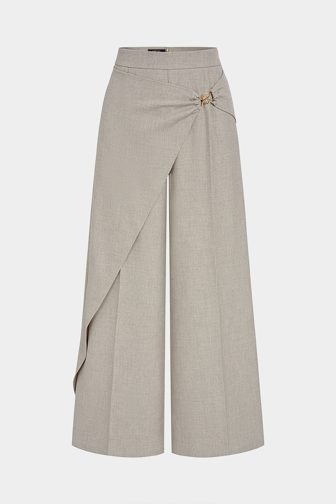 Asymmetrical Metallic Straight  Leg  Pants