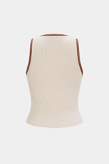 Contrast Metallic Decor Sleeveless Tank Top