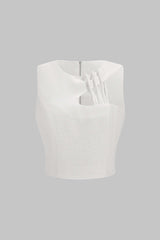 Cut Out Asymmetrical Zipper Tank Top