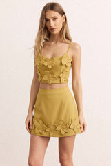 3D Floral Cami Top And Skirt Set