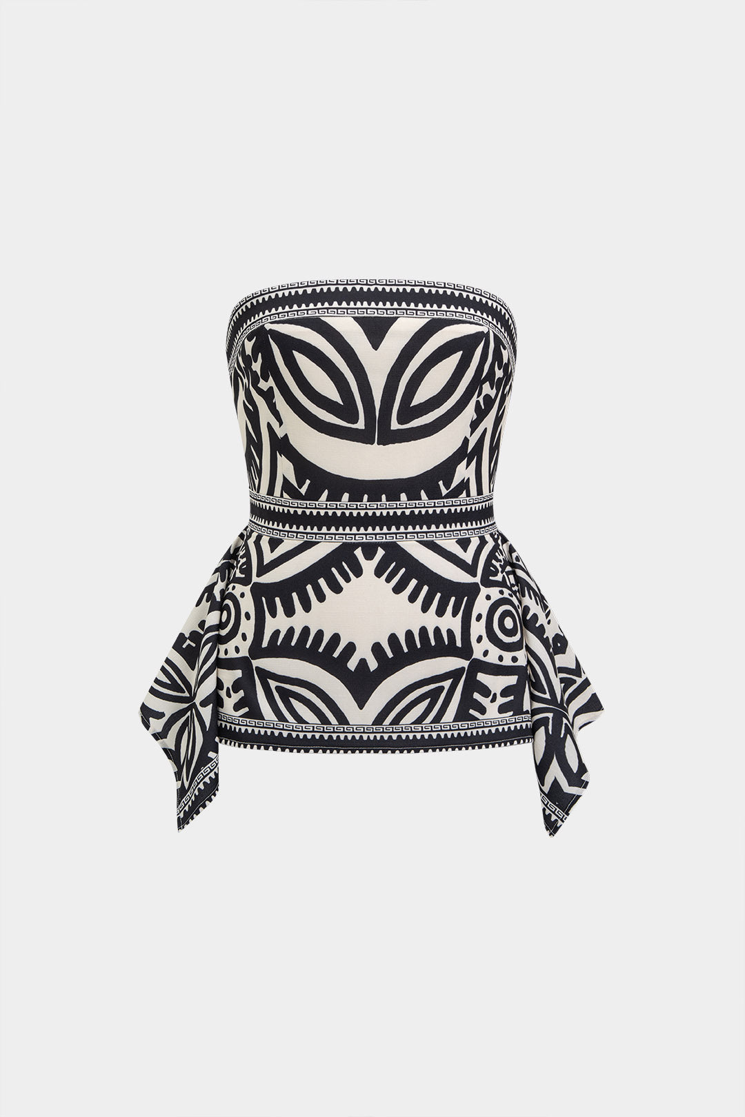 Contrast Tribal Print Tube Top