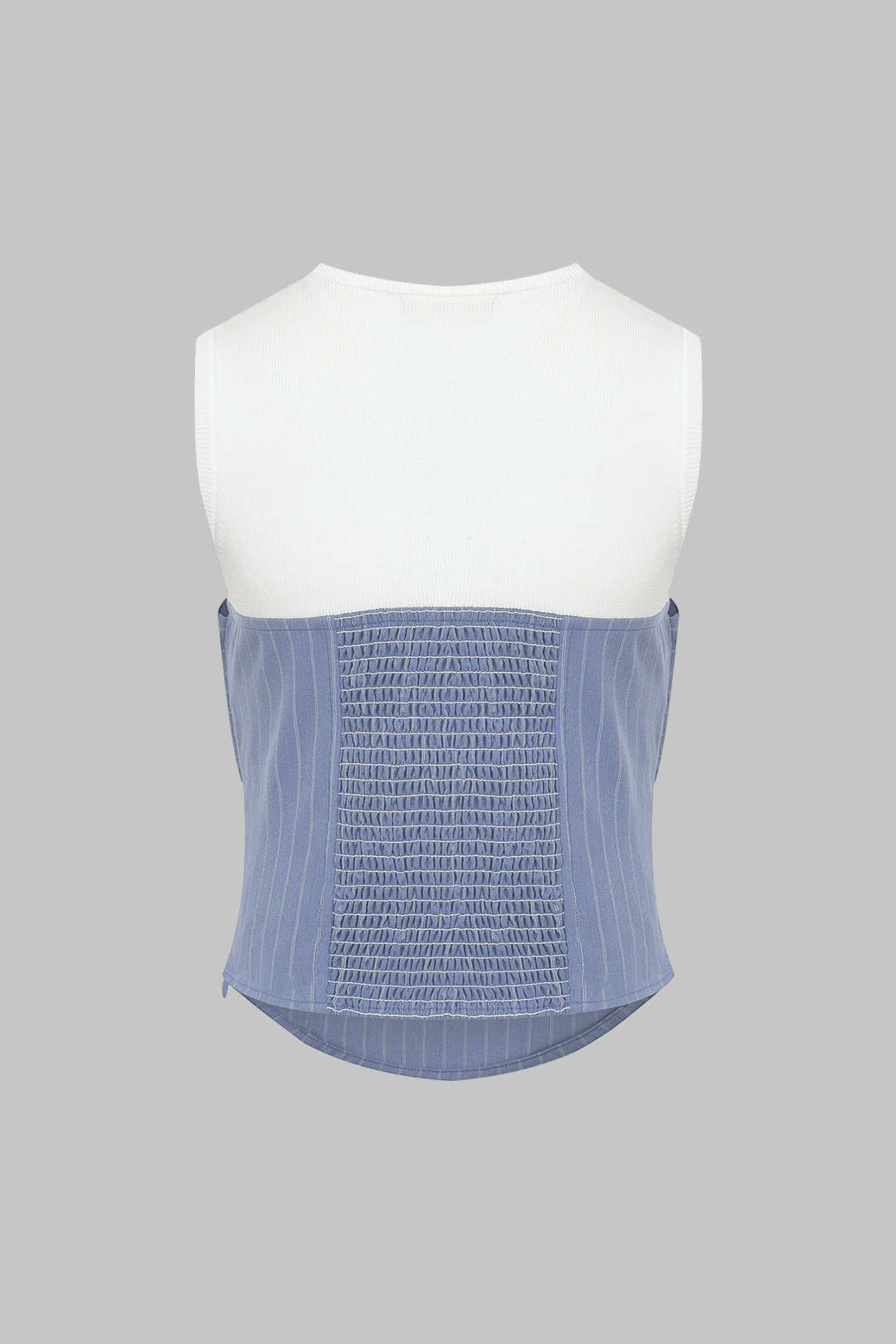 Contrast Stripes Print Asymmetrical Knotted Tank Top
