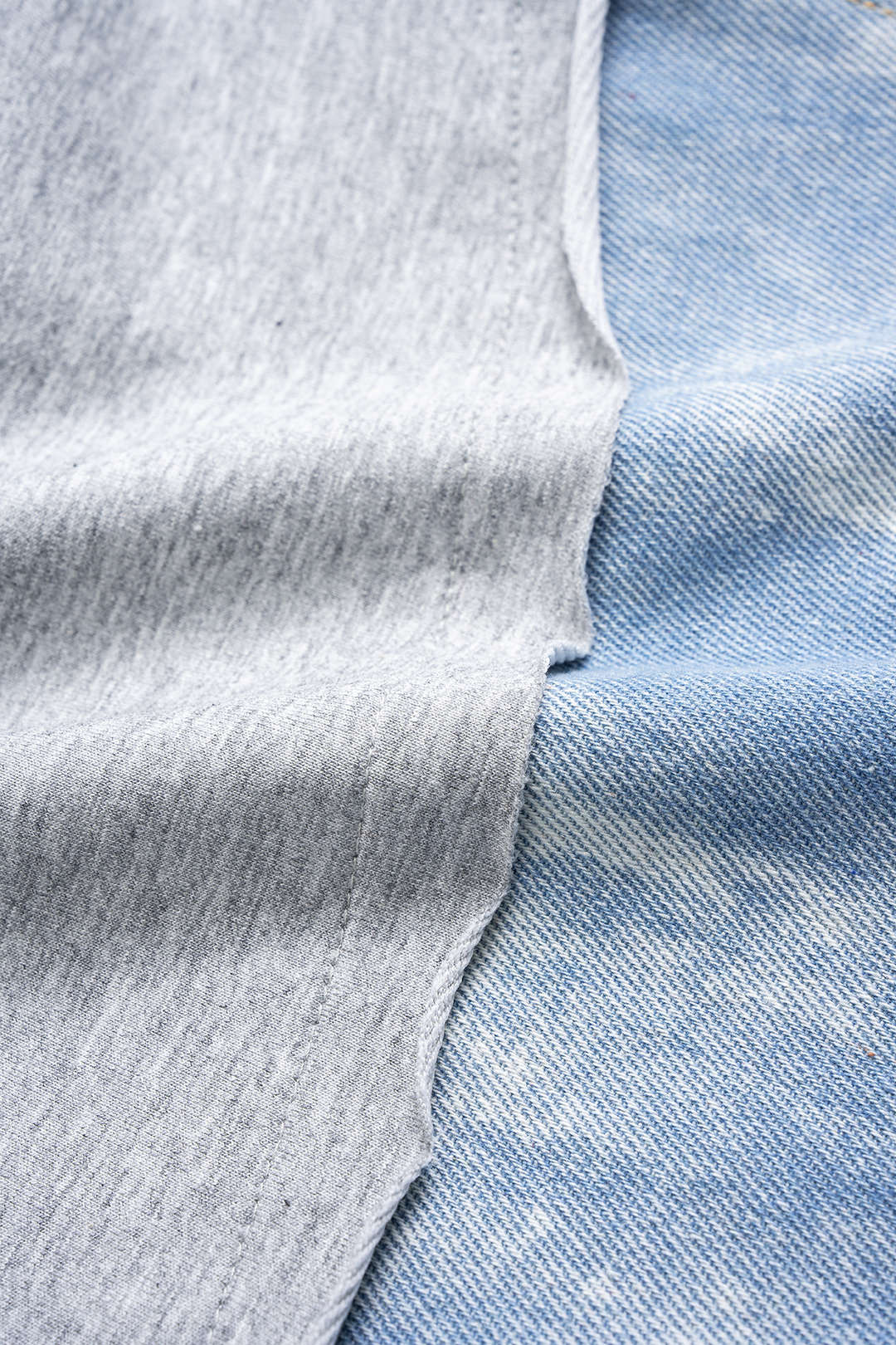 Denim Patchwork Drawstring Asymmetrical Pants