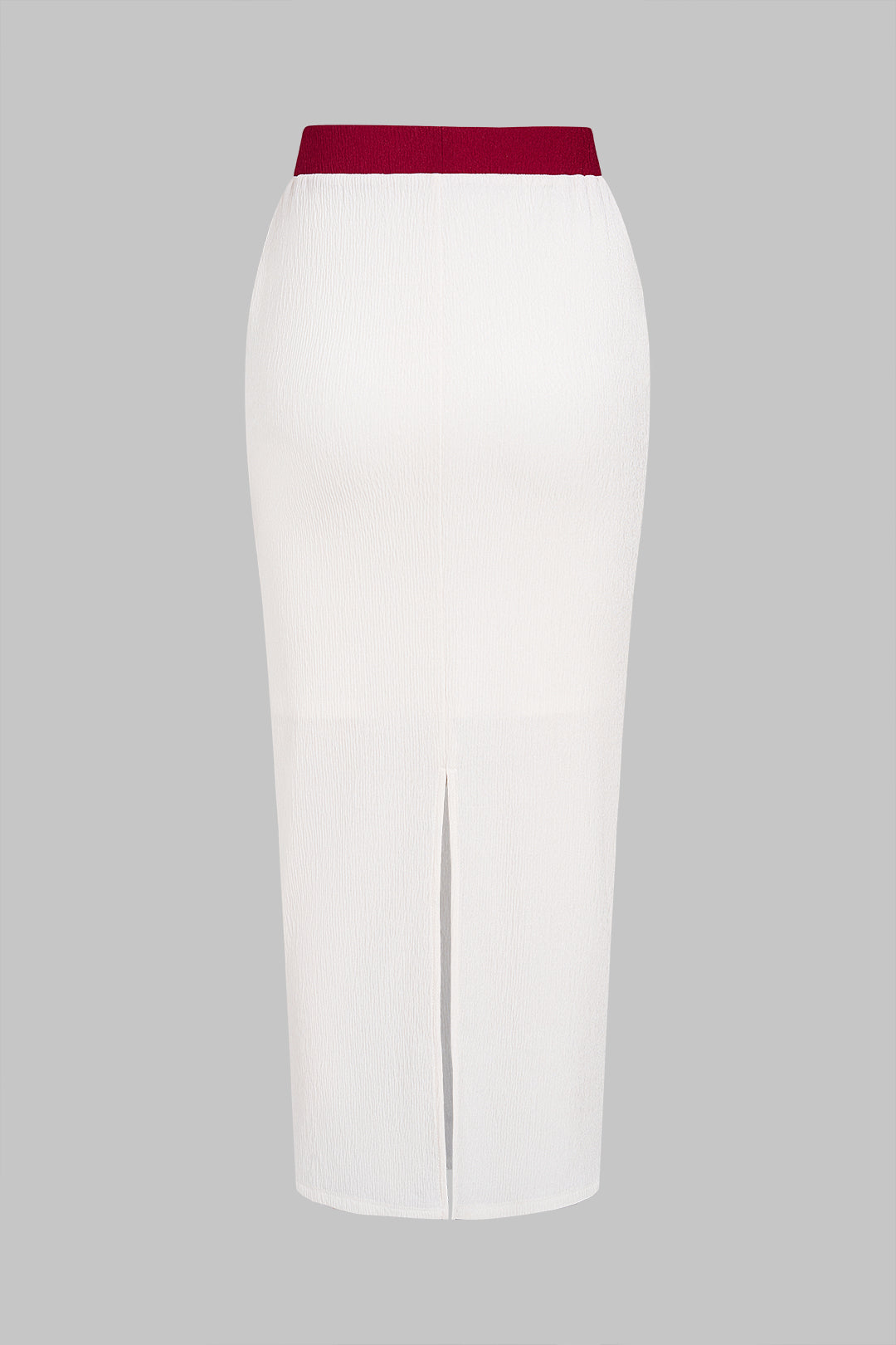 Contrast Textured Button Skirt