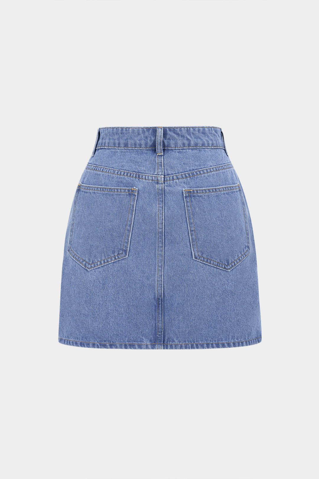 Denim Patchwork Asymmetrical Zipper Frayed Skirt