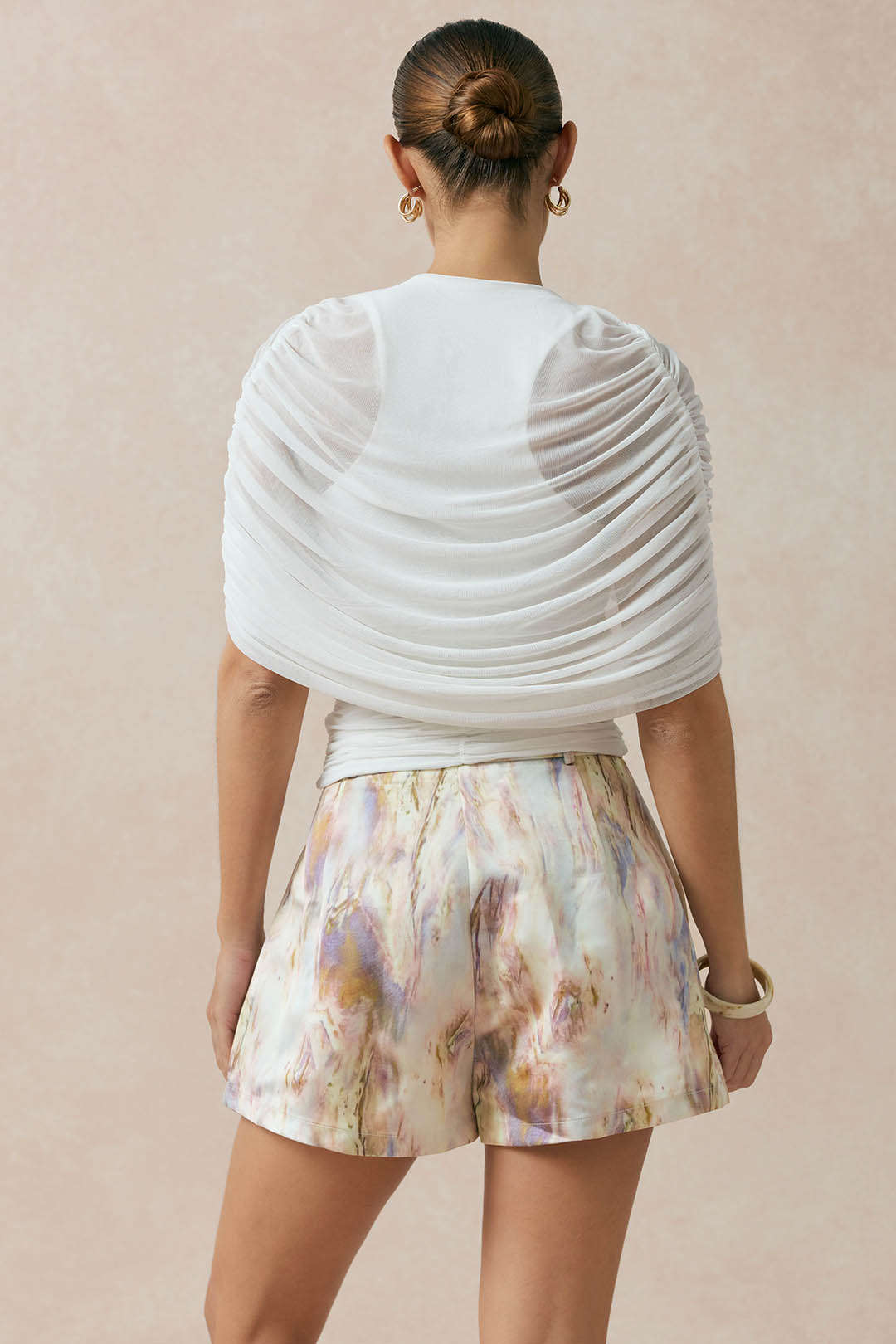 Abstract Print Wide Leg Shorts