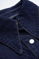 Denim Bow Ruched Outerwear