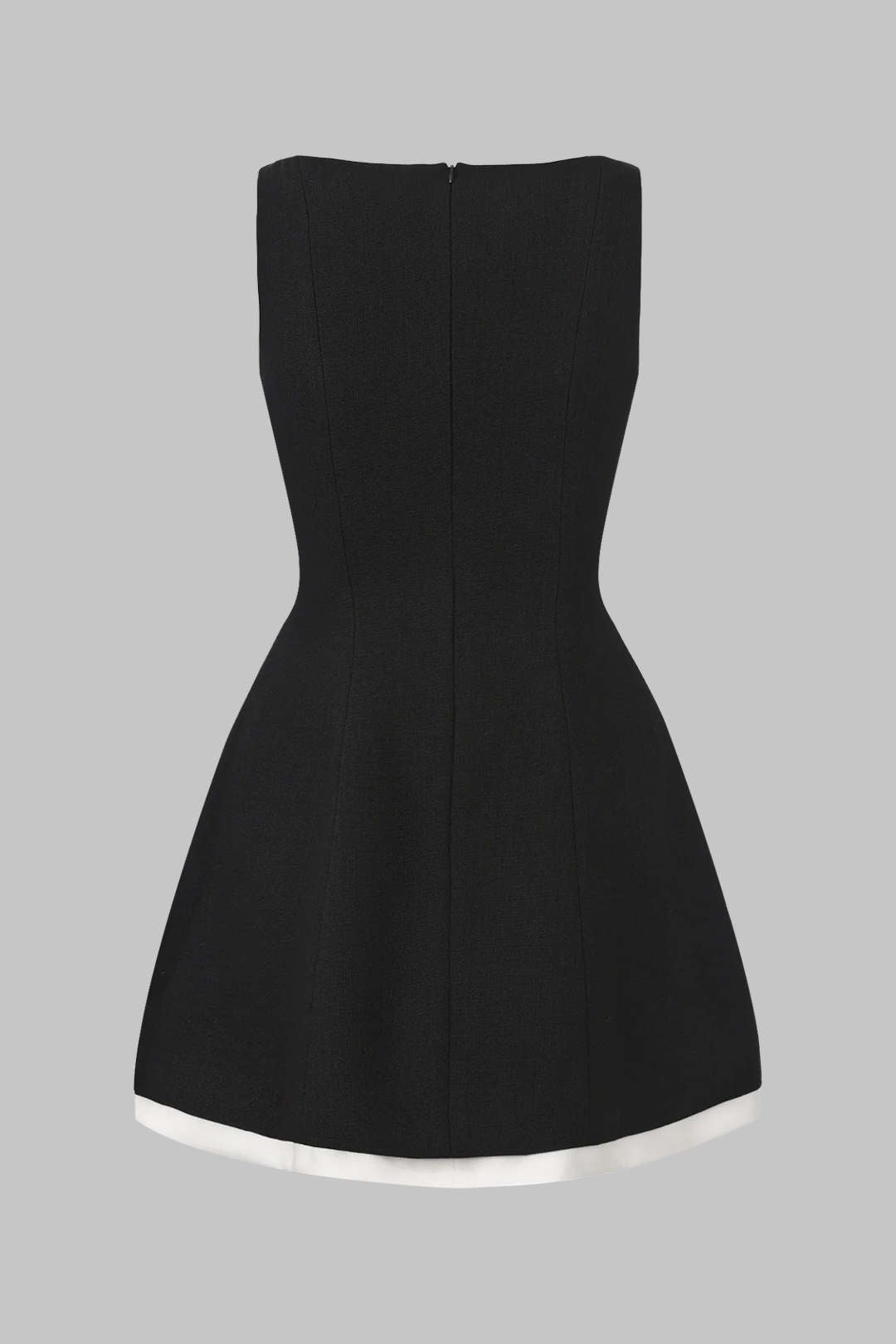 Contrast Binding Button Detail Sleeveless Mini Dress