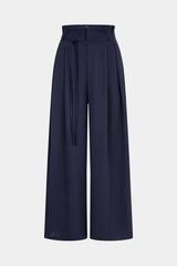 Belted High Waist Wide Leg Pants