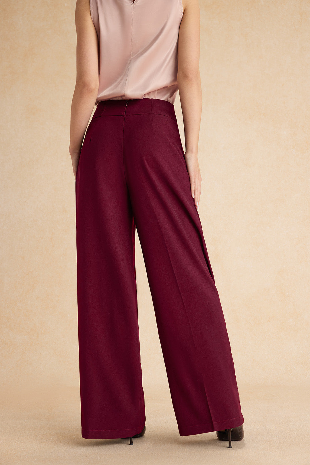 Basic High-Waisted Wide Leg Trousers