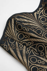 Artistic Print Scallop Edge Tie Back Tube Top