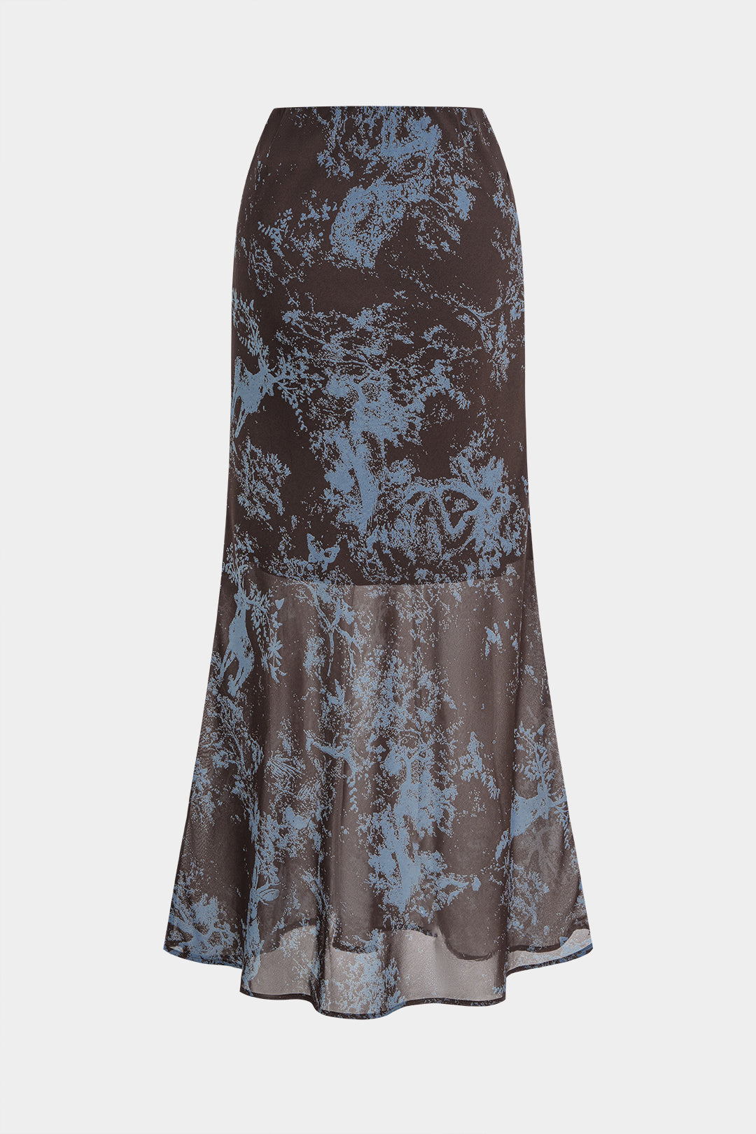 Abstract Print Mesh Skirt