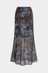 Abstract Print Mesh Skirt