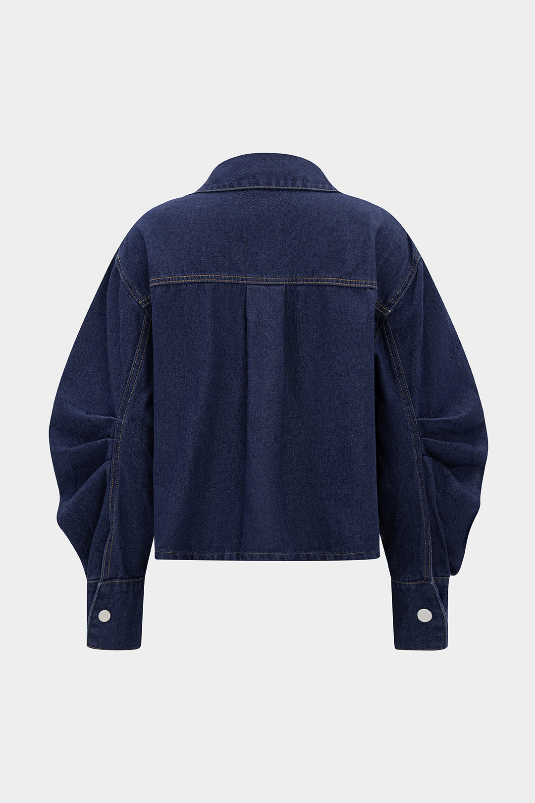 Denim Bow Ruched Outerwear