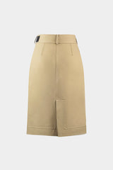Asymmetrical Belted Split Skirt