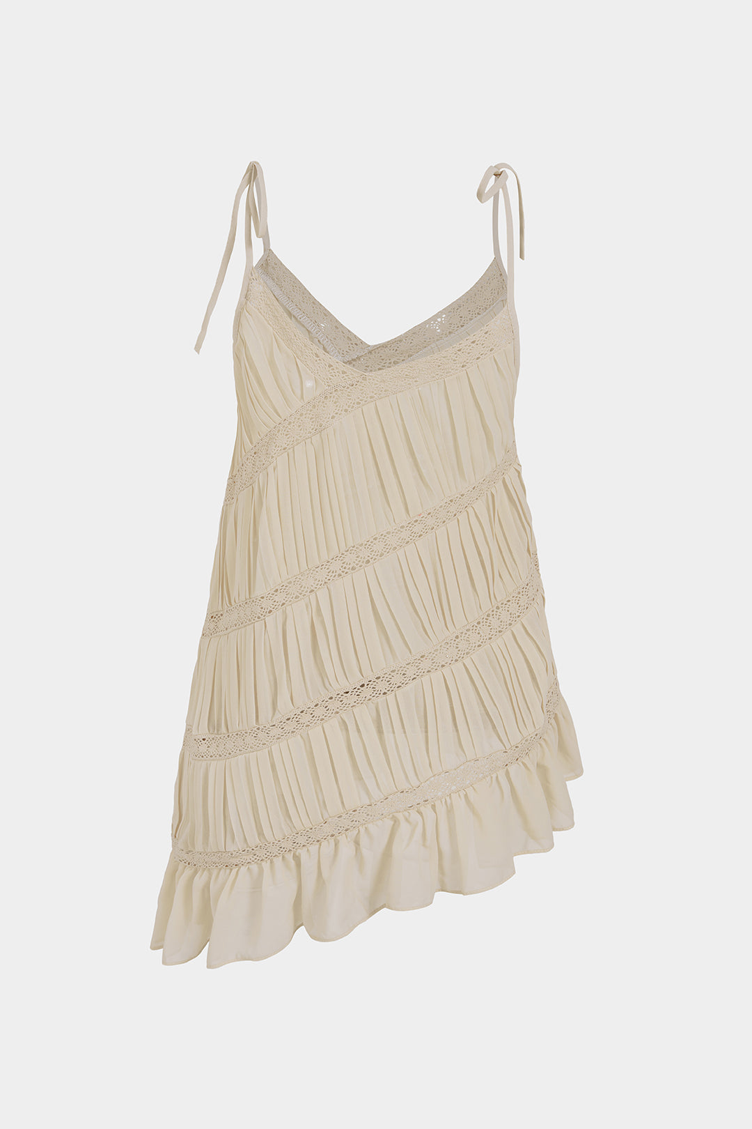 Chiffon Asymmetrical V-Neck Tie-Up Cami Top