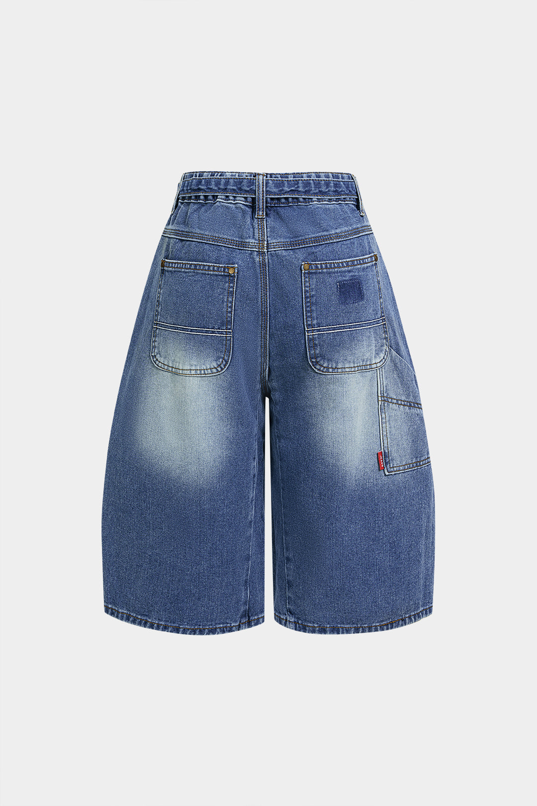 Denim Belted Pocket Shorts