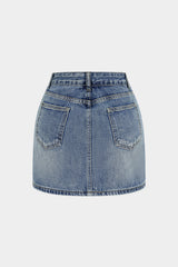 Denim Braided Pocket Skirt