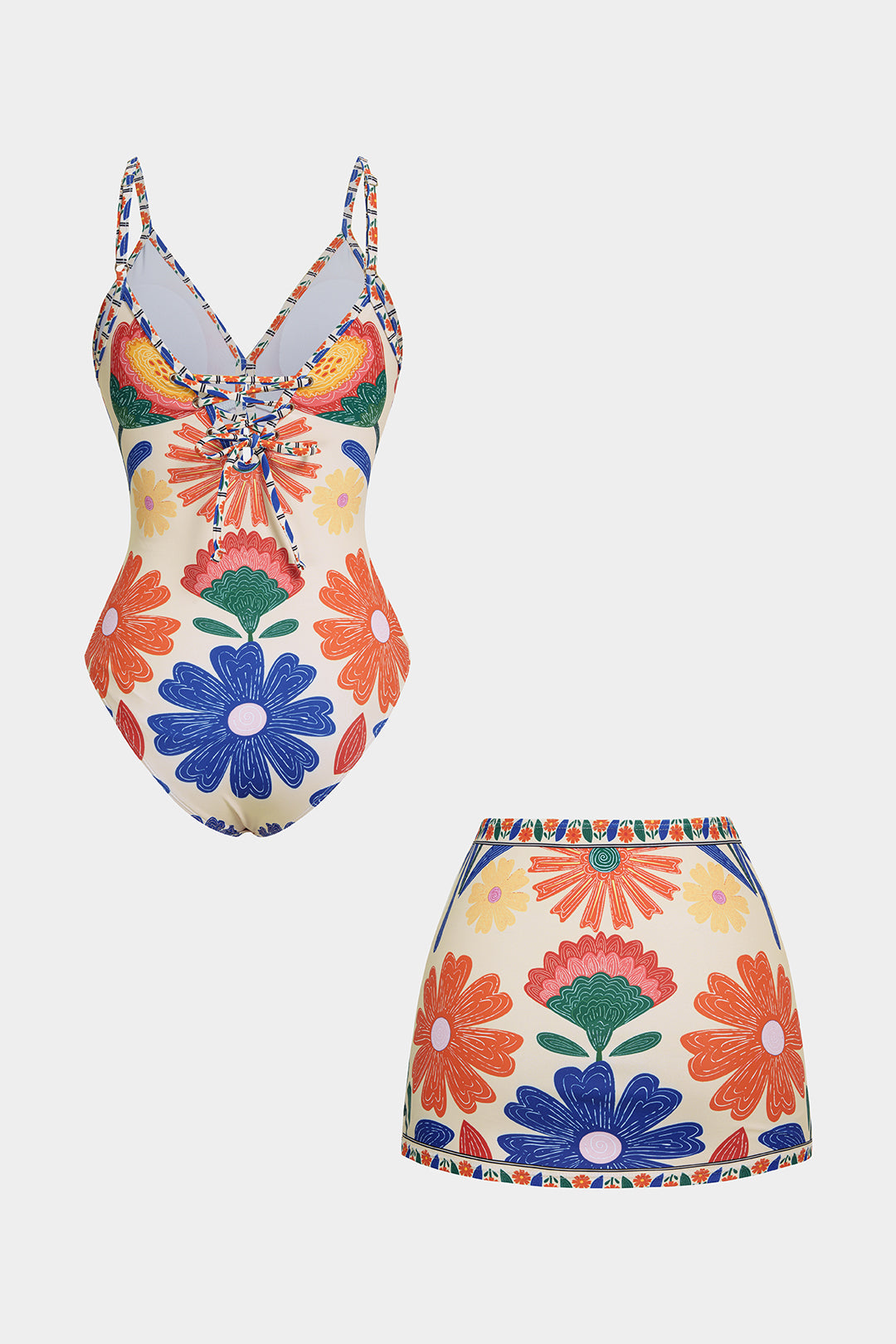 Bohemian Print Tie-Up Bikini Set